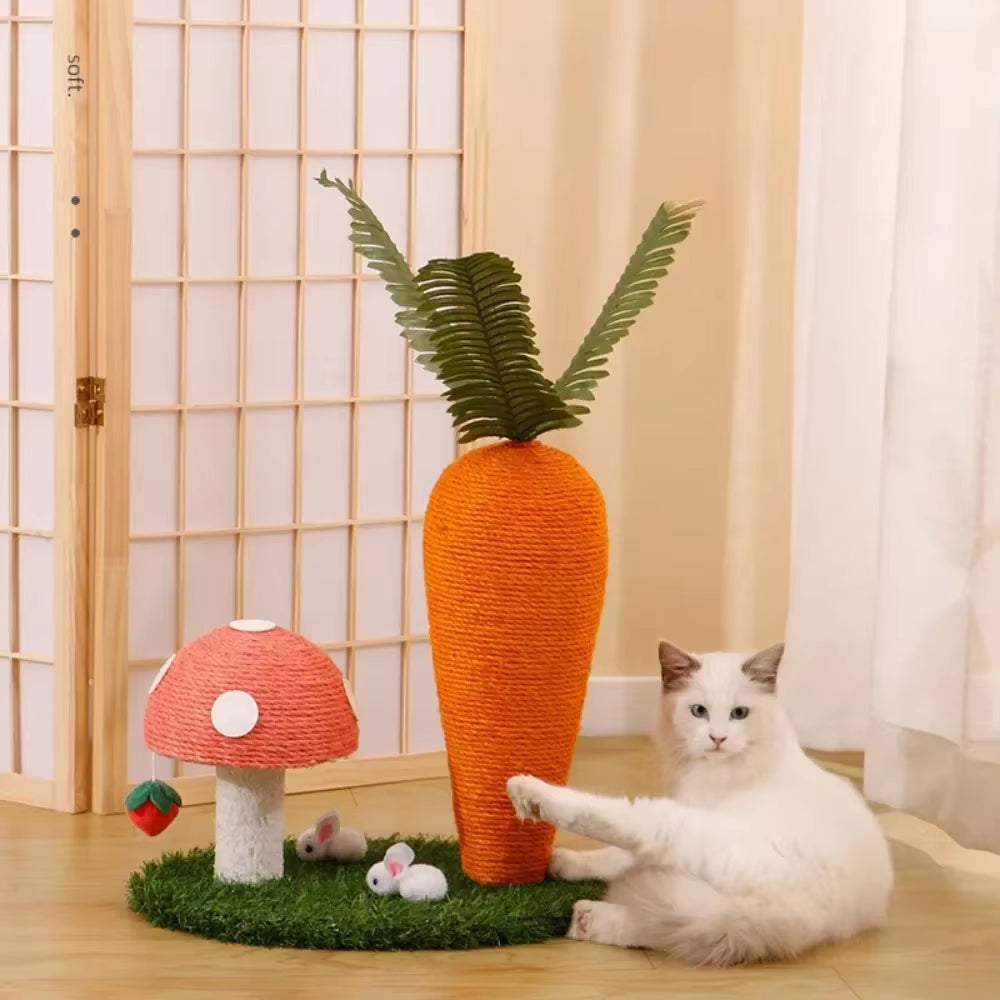Carrot Cat Tree Cute Sisal Scratching Post