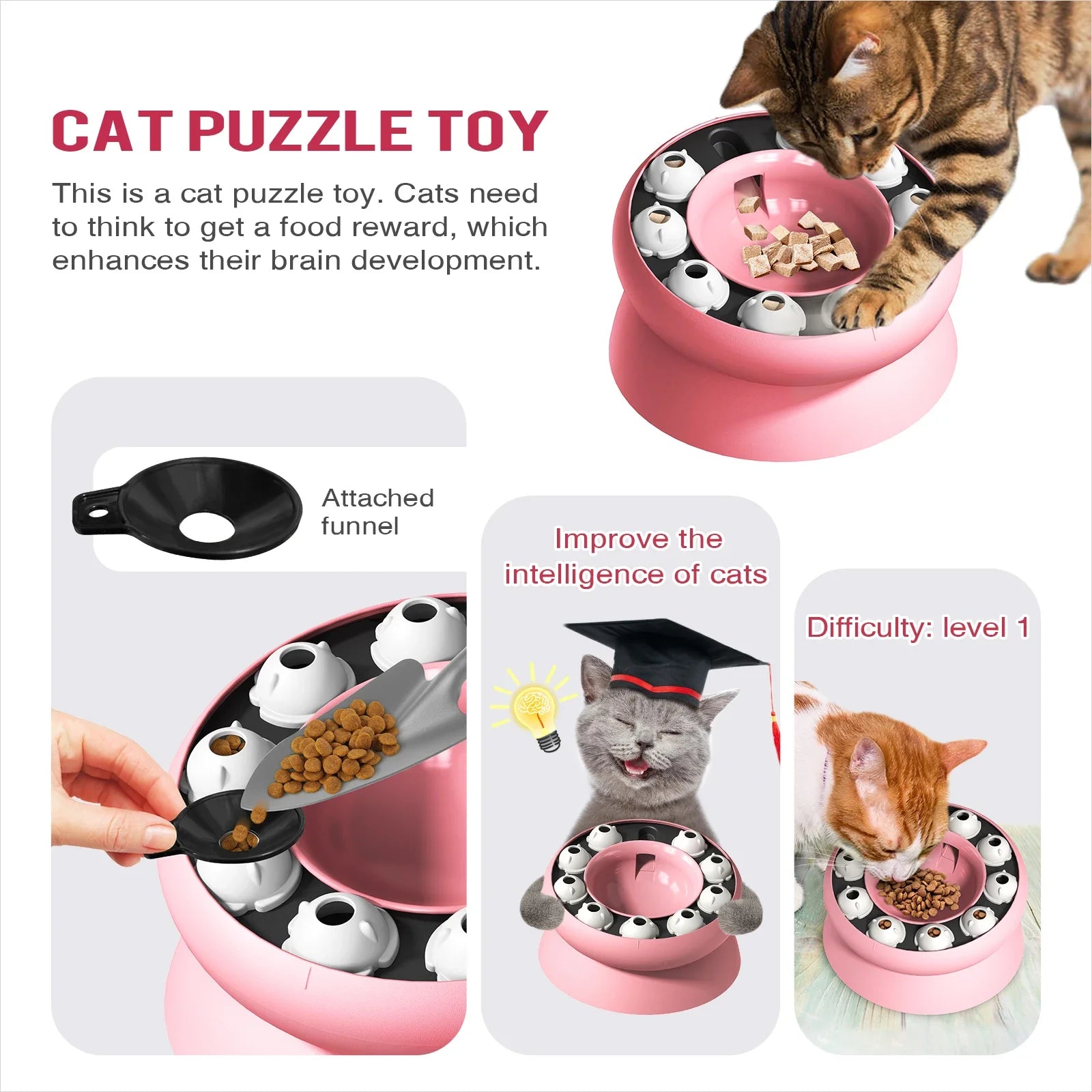 Cat PUZZEL Slow Feeder Interactive Enrichment BOWL