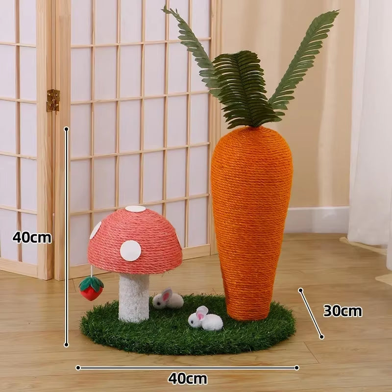 Carrot Cat Tree Cute Sisal Scratching Post