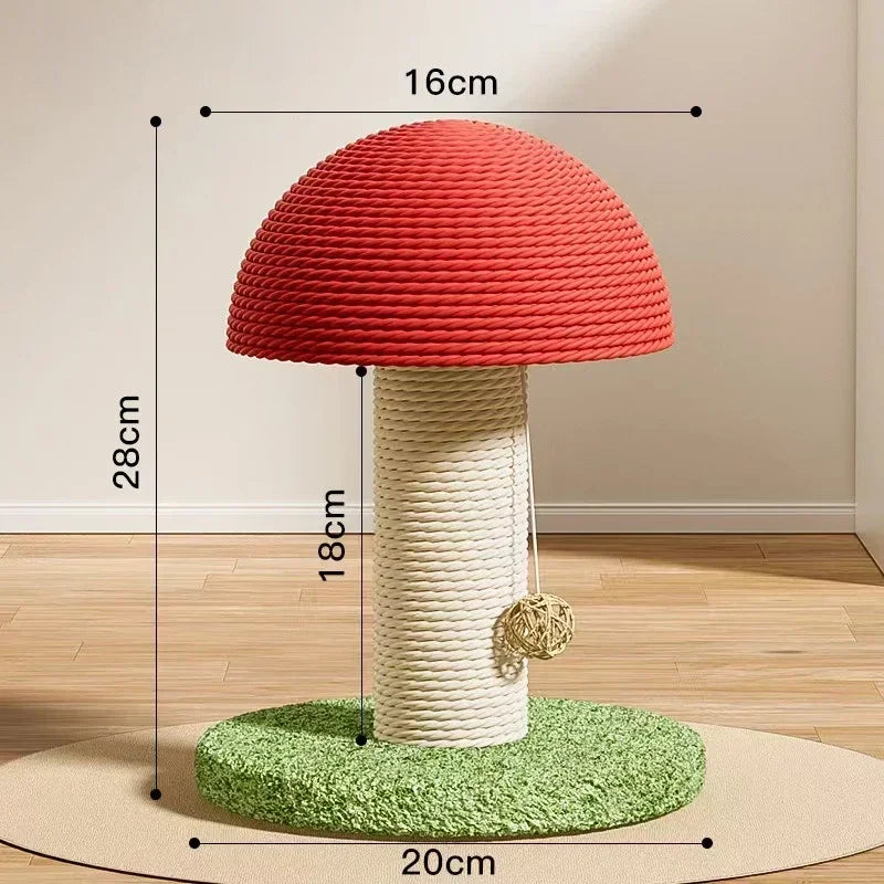 ADORABLE Mushroom Cat Scratching Tree, Wear-Resistant Climbing Tower