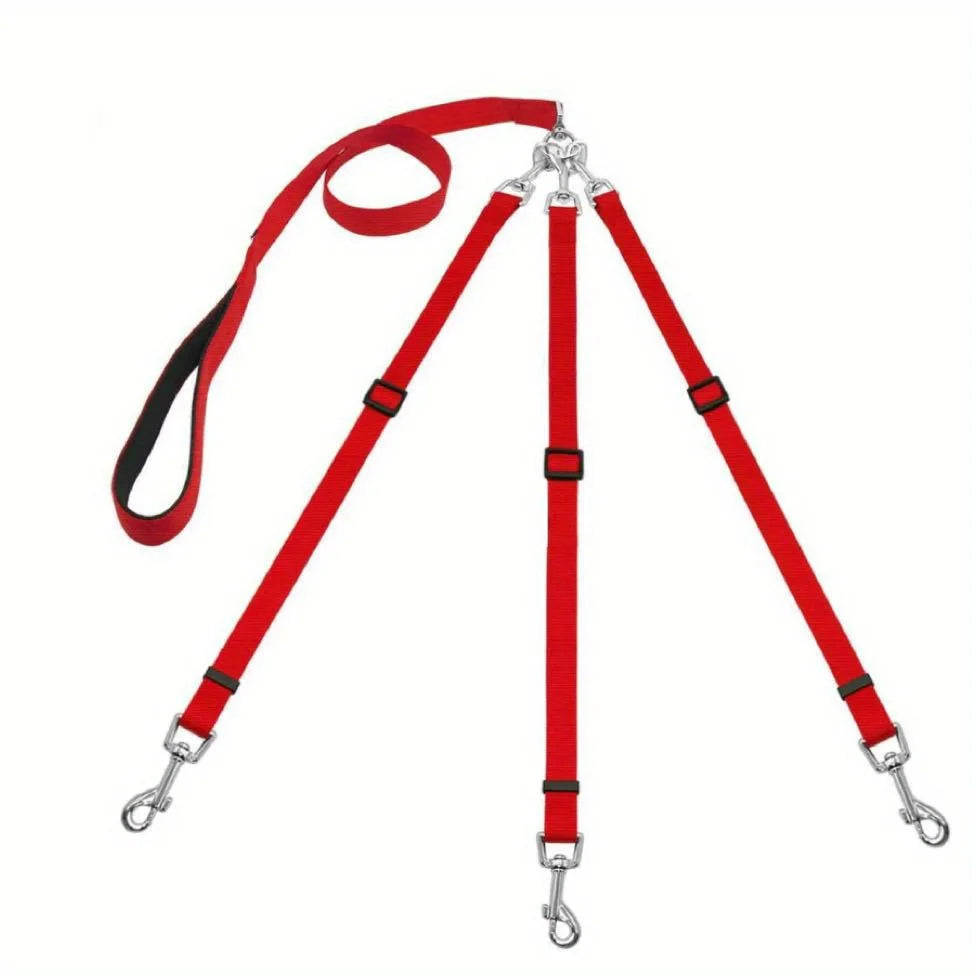 Durable 3-In-1 Nylon Dog Leash with Padded Handle for Outdoor Walking
