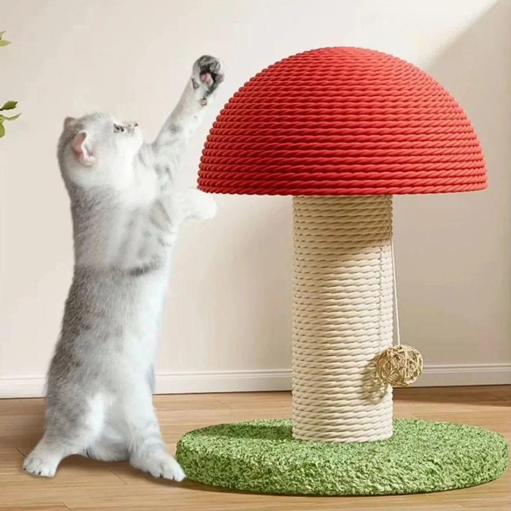 ADORABLE Mushroom Cat Scratching Tree, Wear-Resistant Climbing Tower