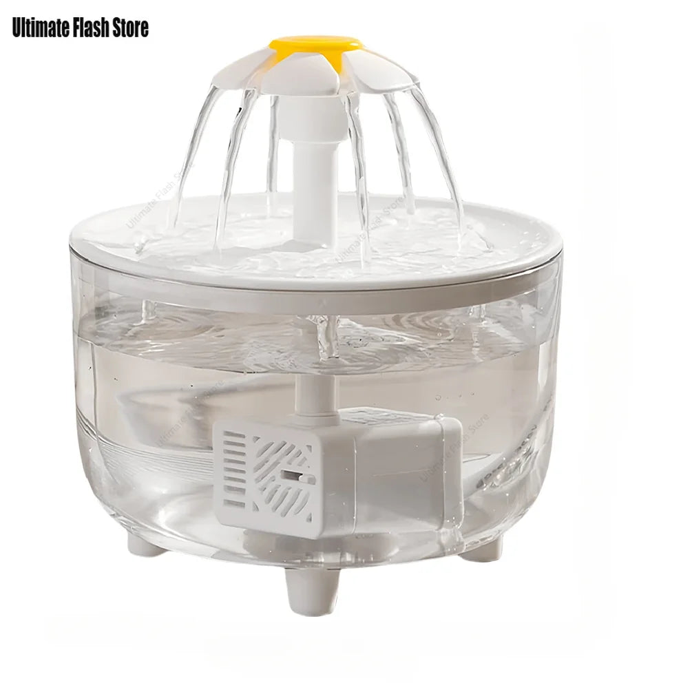 Daisy Flower Pet Cat Water Fountain, Automatic