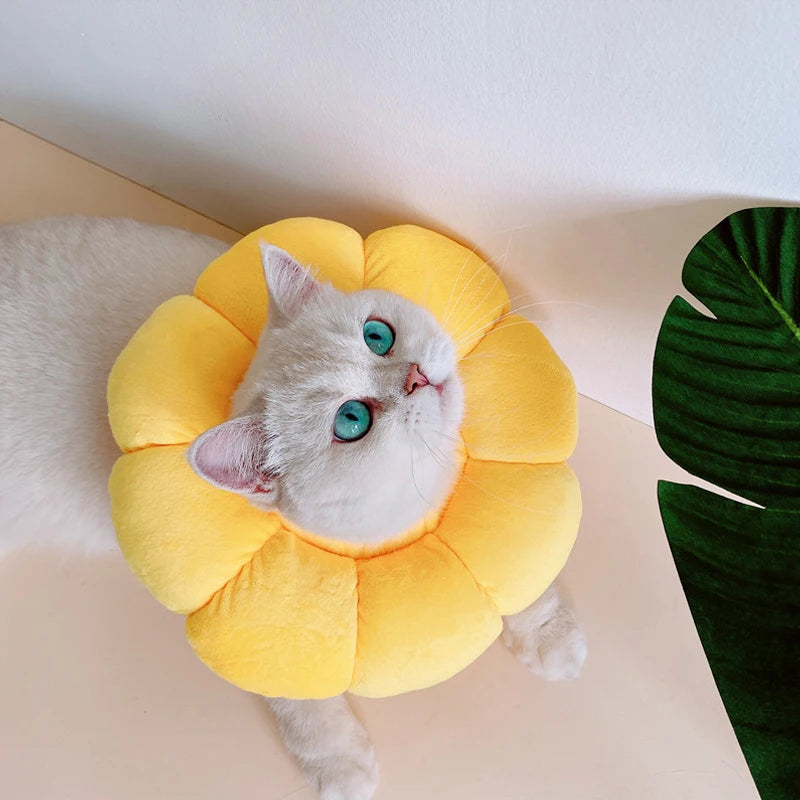 Soft Sunflower Pet Collar Adjustable Anti-Lick Post-OP Surgery