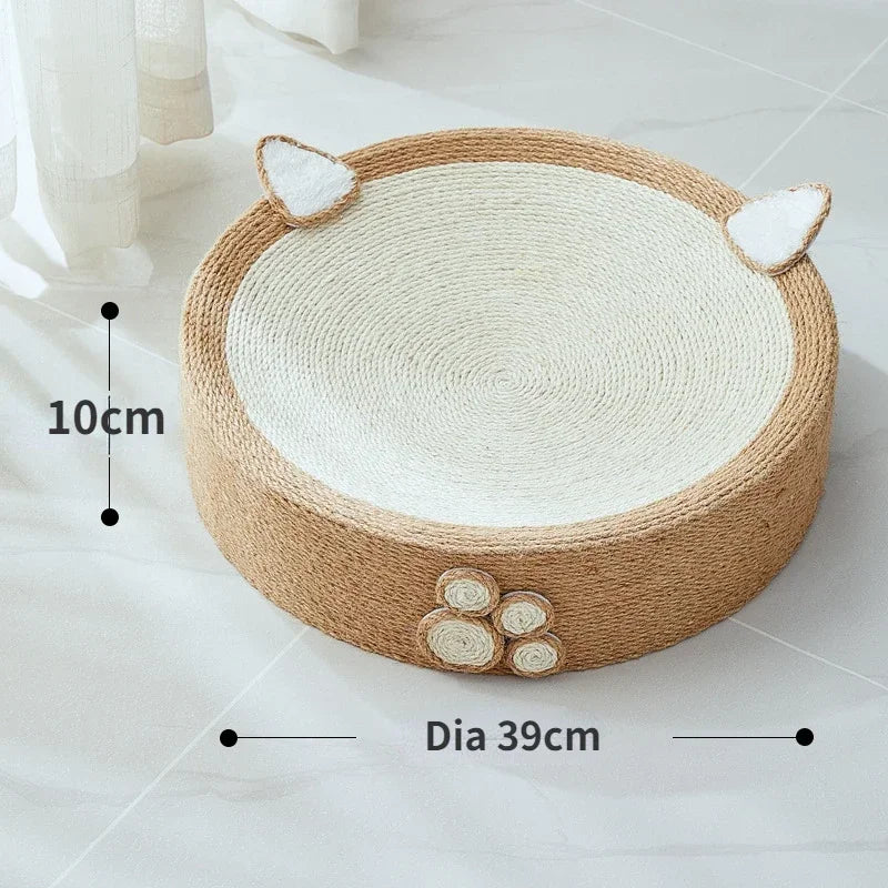 SUPER CUTE Round Cat Scratcher Pad Sisal Weave