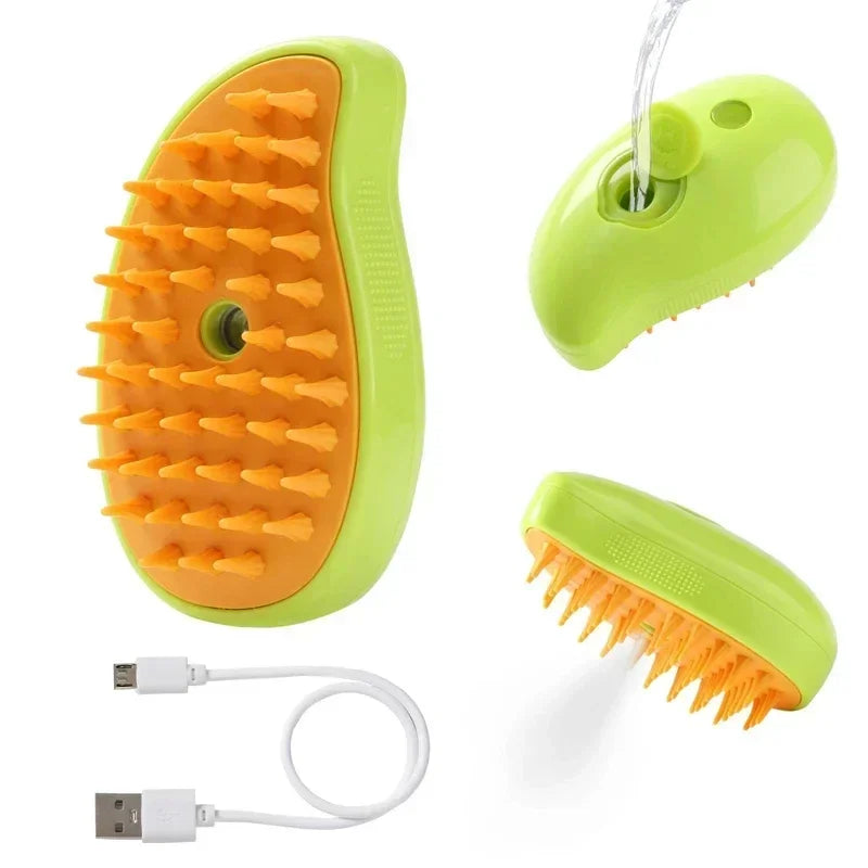 Steam Pet Brush 3-In-1 Massage Dog Steamy Brush Spray Beauty Tangled and Loose Hair Removal Cats Grooming Comb Dogs