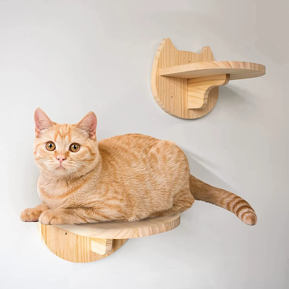 Cat Wall Climbing Shelf Steps Ladder Scratching Post Accessories