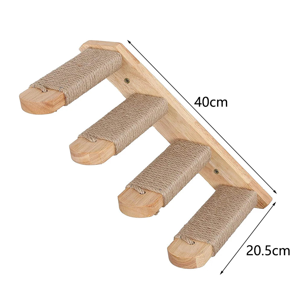 Cat Wall Climbing Shelf Steps Ladder Scratching Post Accessories