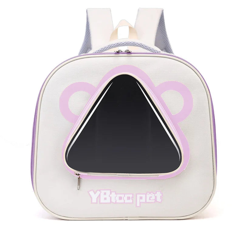 Cat Backpack Outing Schoolbag Double-Shoulder Pet Bag Cat for Travel Dog and Cat Supplies Transparent Large-Capacity Portab