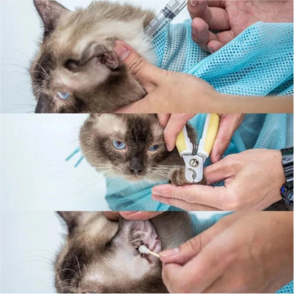 Cat Grooming Shower Bag, Mesh Anti-Scratch