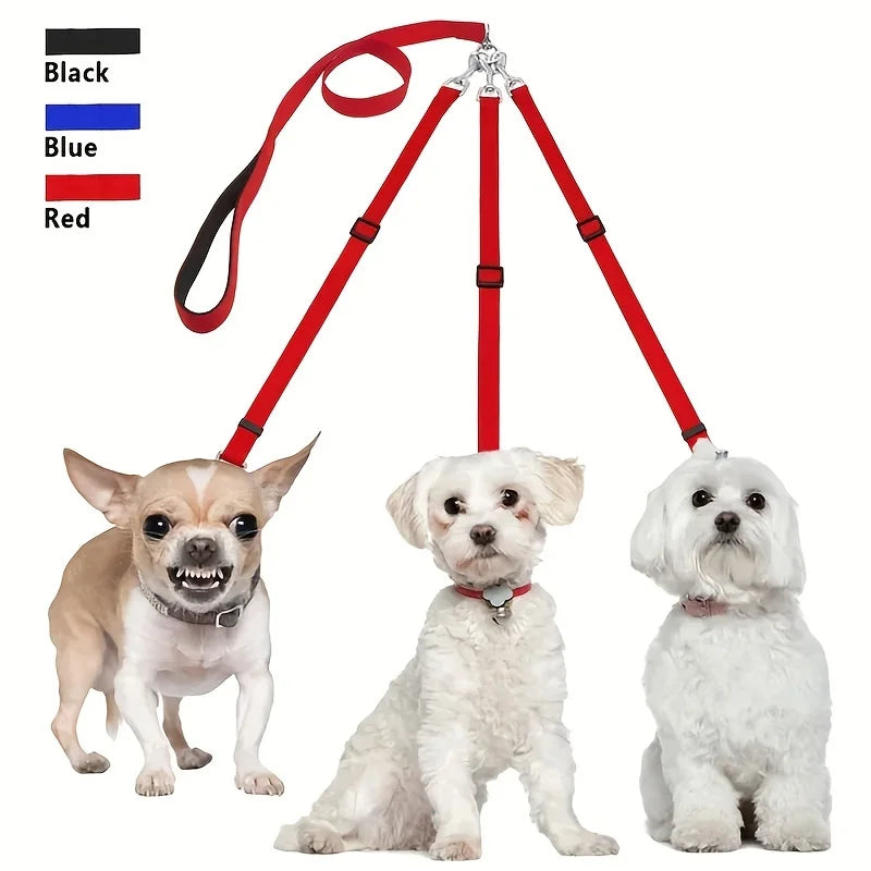 Durable 3-In-1 Nylon Dog Leash with Padded Handle for Outdoor Walking