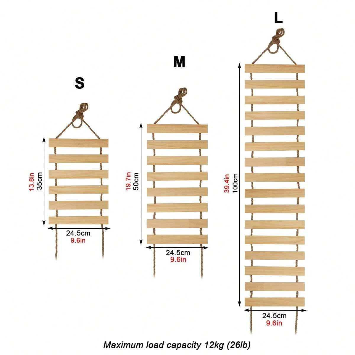 Natural Wood Cat Climbing Ladder Bridge Accessories