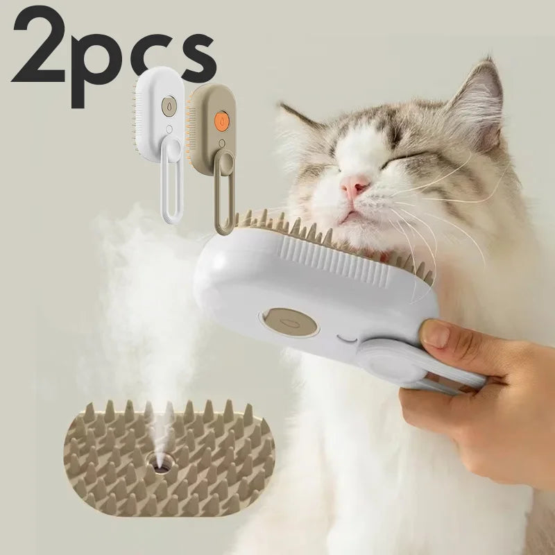 Steam Pet Brush 3-In-1 Massage Dog Steamy Brush Spray Beauty Tangled and Loose Hair Removal Cats Grooming Comb Dogs