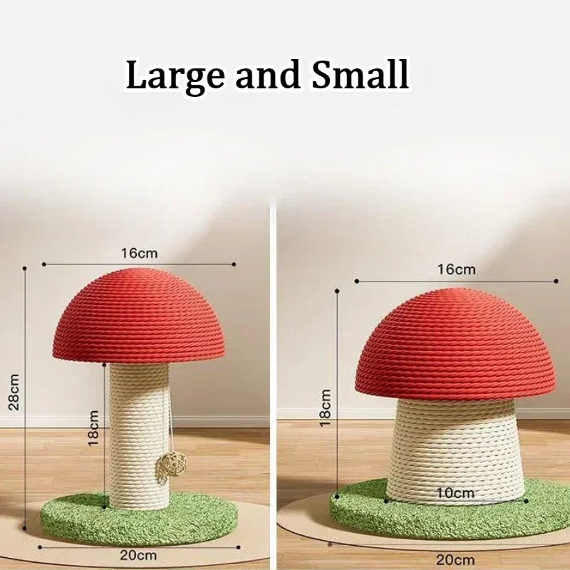 ADORABLE Mushroom Cat Scratching Tree, Wear-Resistant Climbing Tower