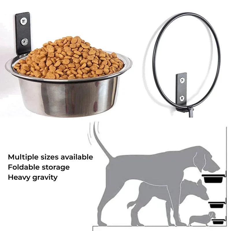 Wall Mounted Dog Bowl,  Elevated Pet Feeding Bowls
