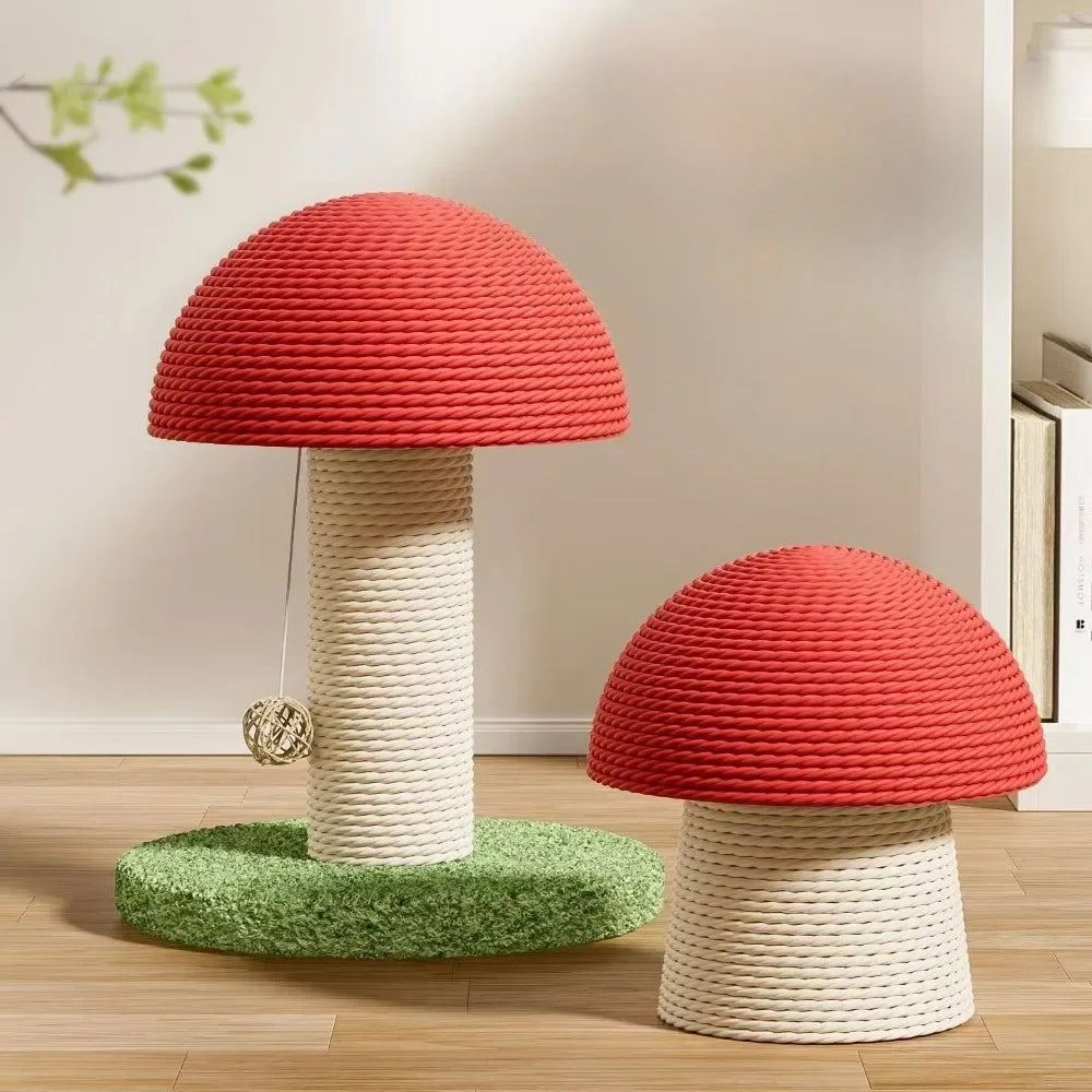 ADORABLE Mushroom Cat Scratching Tree, Wear-Resistant Climbing Tower