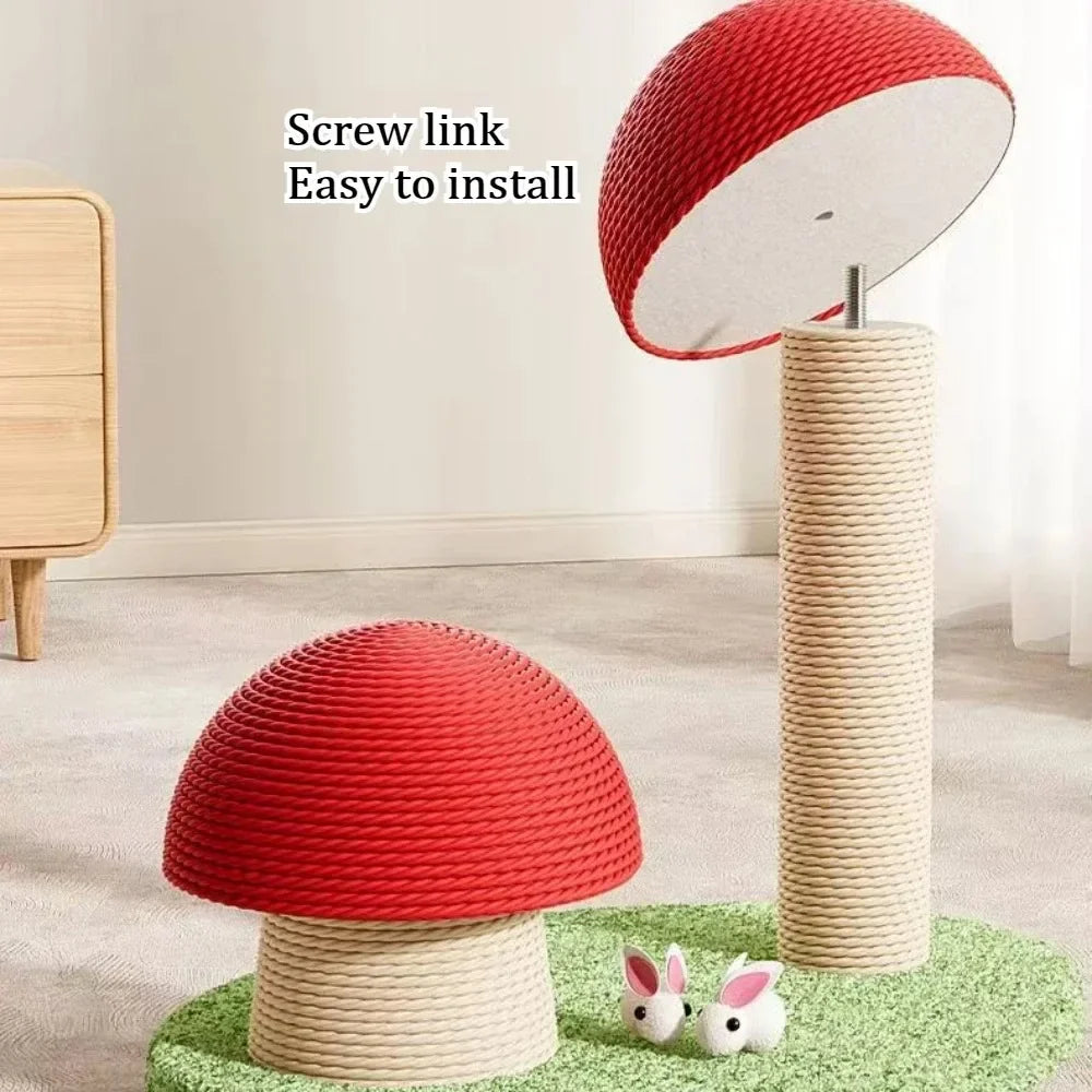 ADORABLE Mushroom Cat Scratching Tree, Wear-Resistant Climbing Tower