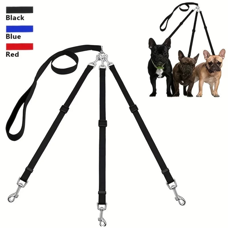 Durable 3-In-1 Nylon Dog Leash with Padded Handle for Outdoor Walking