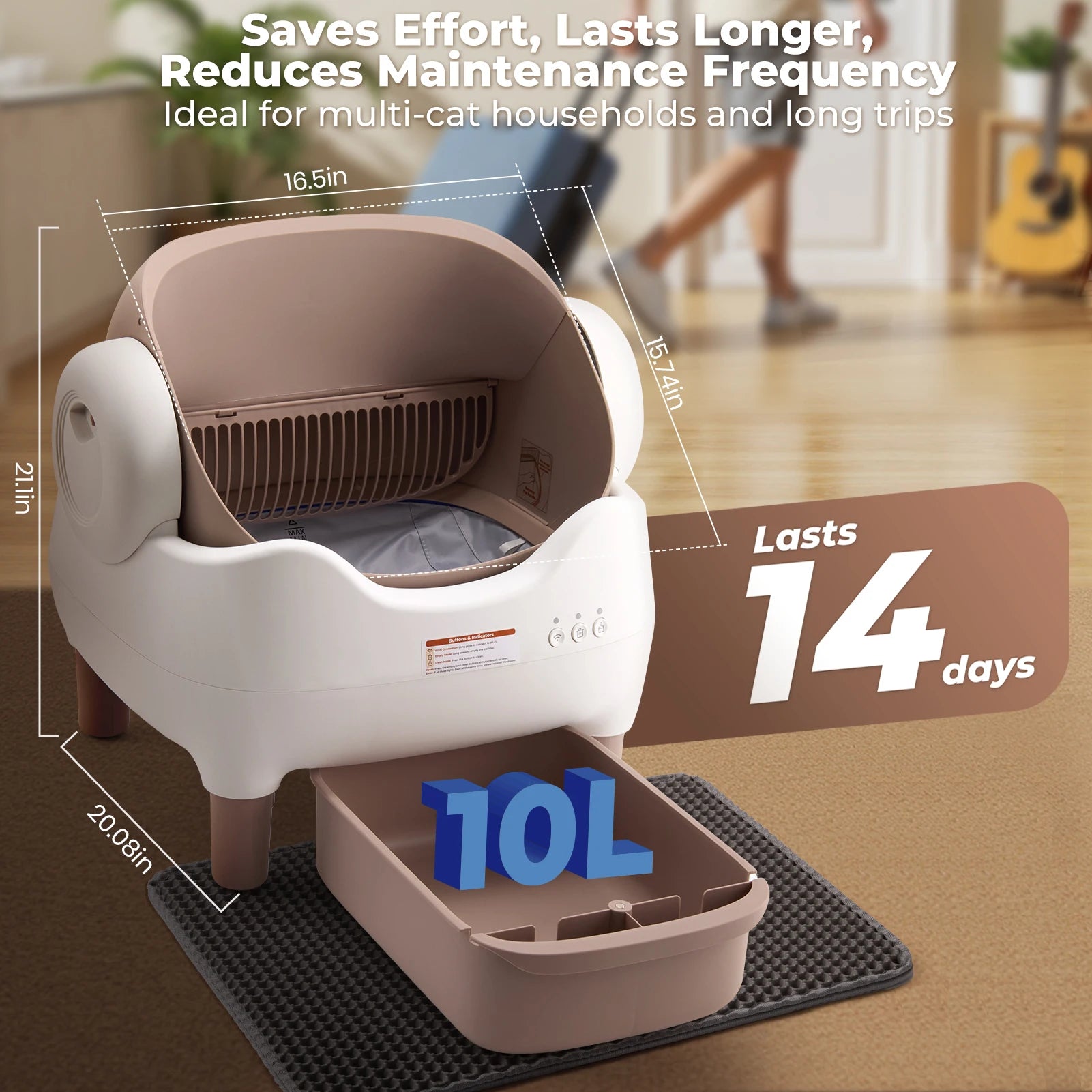 Self Cleaning Automatic Cat Litter Box- App Controlled