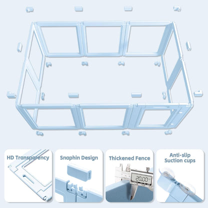 FANCY Clear Acrylic Dog Playpen, Easy Assembly, Sky BLUE, Powder PINK, 60CM, 10 Panel