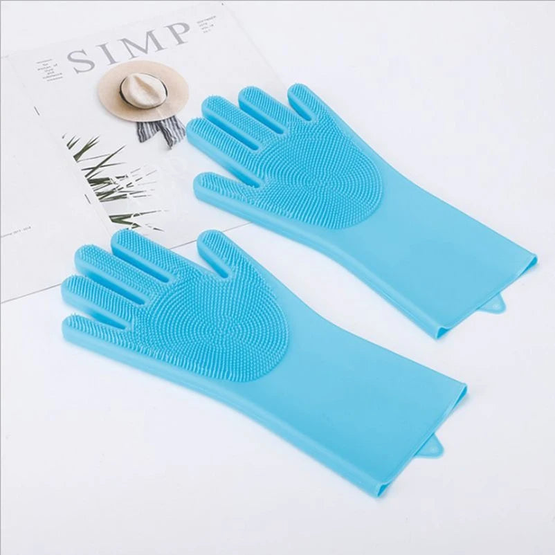 GENTLE Silicone Pet Grooming Gloves 