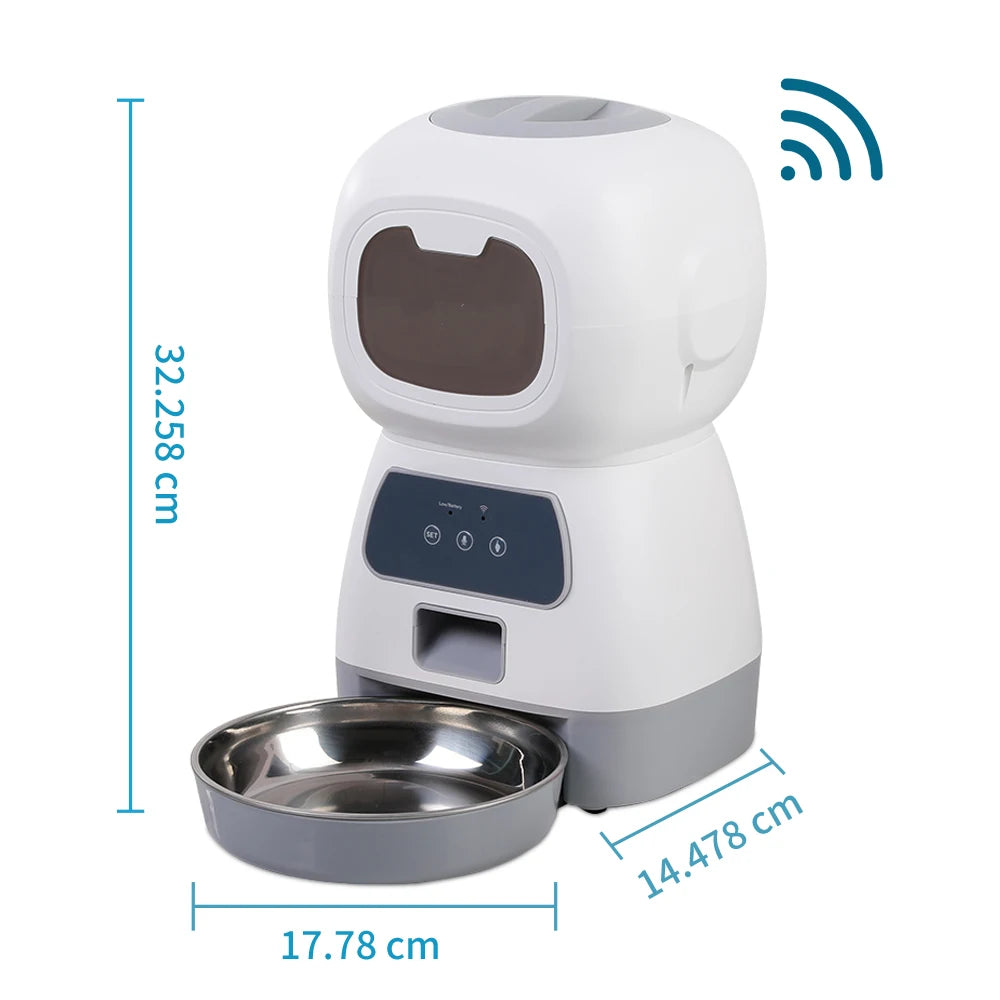 Automatic Pet Feeder, Wifi Smart Swirl Slow Feeder with Voice Recorder, Large Capacity 