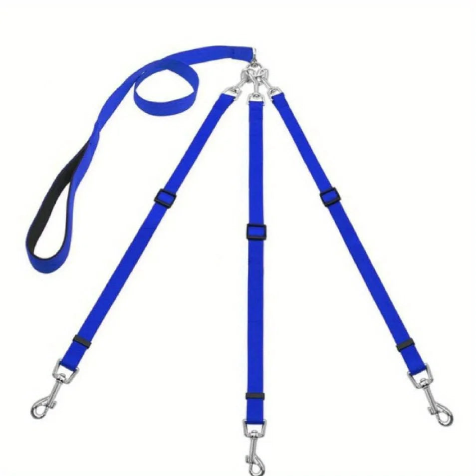 Durable 3-In-1 Nylon Dog Leash with Padded Handle for Outdoor Walking