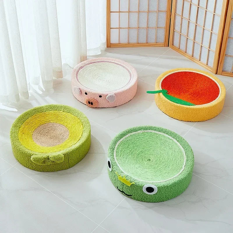 SUPER CUTE Round Cat Scratcher Pad Sisal Weave
