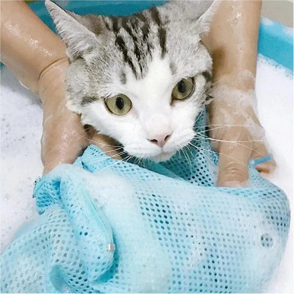 Cat Grooming Shower Bag, Mesh Anti-Scratch