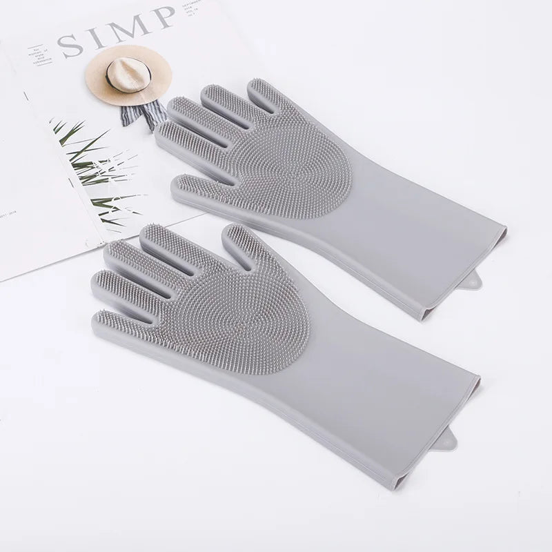 GENTLE Silicone Pet Grooming Gloves 