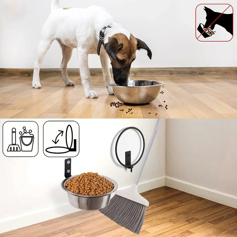 Wall Mounted Dog Bowl,  Elevated Pet Feeding Bowls 