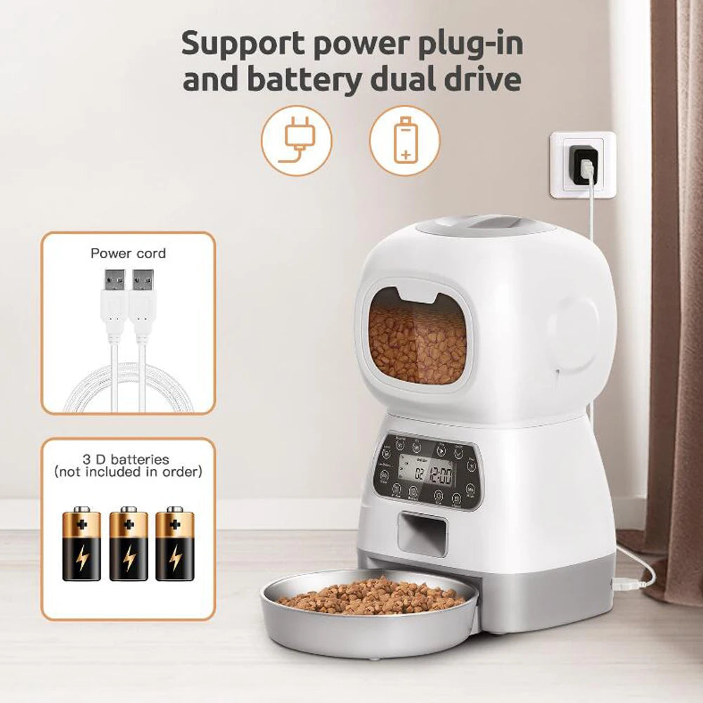 Automatic Pet Feeder, Wifi Smart Swirl Slow Feeder with Voice Recorder, Large Capacity 