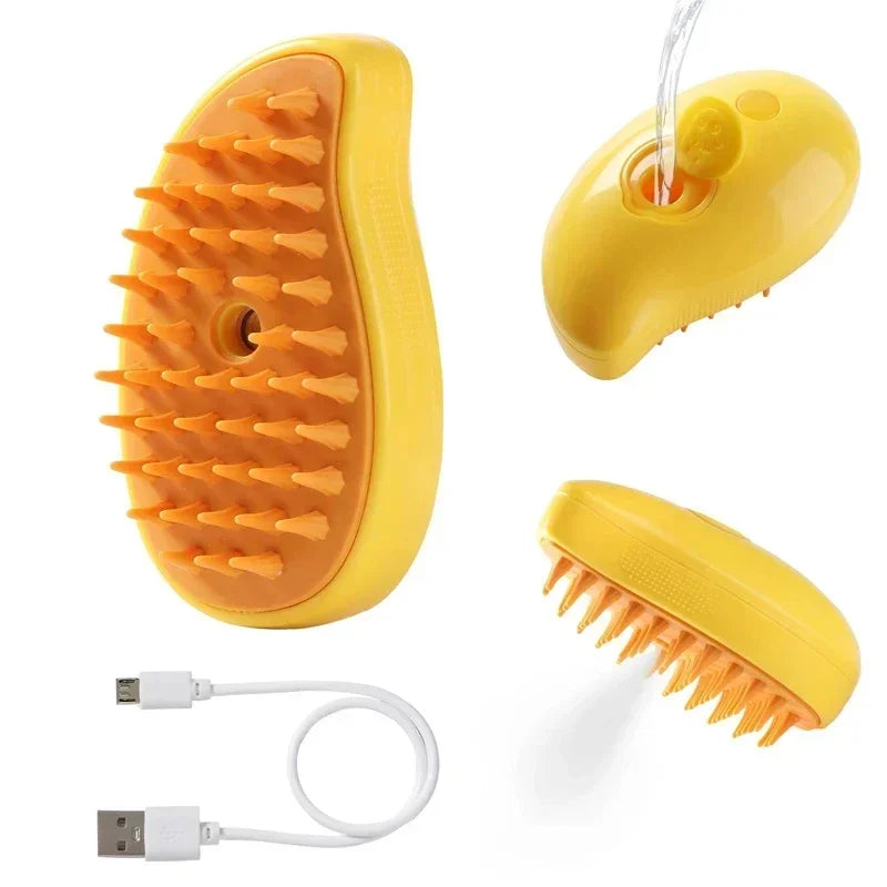 Steam Pet Brush 3-In-1 Massage Dog Steamy Brush Spray Beauty Tangled and Loose Hair Removal Cats Grooming Comb Dogs