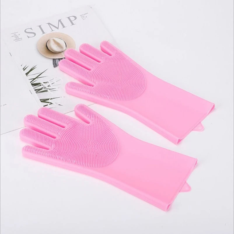GENTLE Silicone Pet Grooming Gloves 