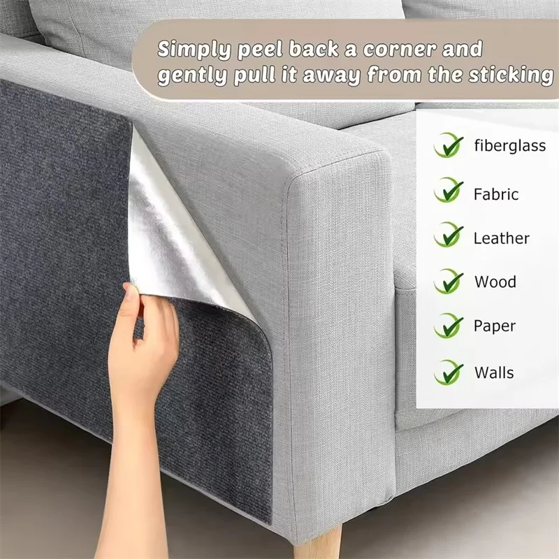 Cat Scratcher Sofa Protector Trimmable Self-Adhesive Cat Scratch Mat
