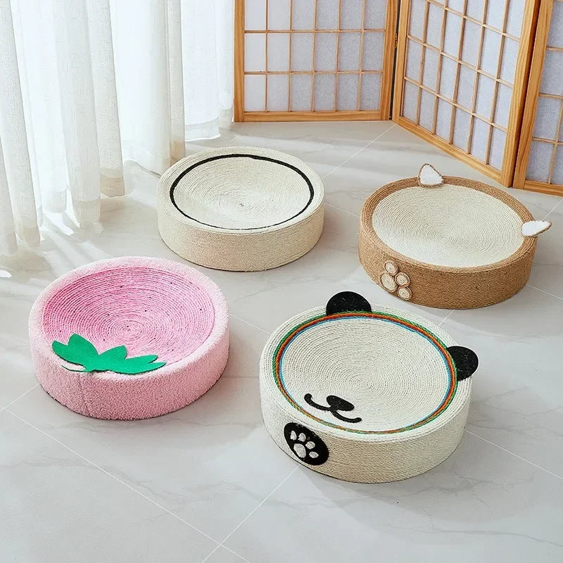 SUPER CUTE Round Cat Scratcher Pad Sisal Weave
