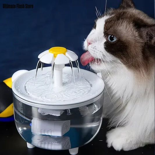 Daisy Flower Pet Cat Water Fountain, Automatic