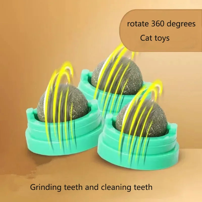 Natural Catnip Wall Stick-On Ball Toy Scratcher Treats