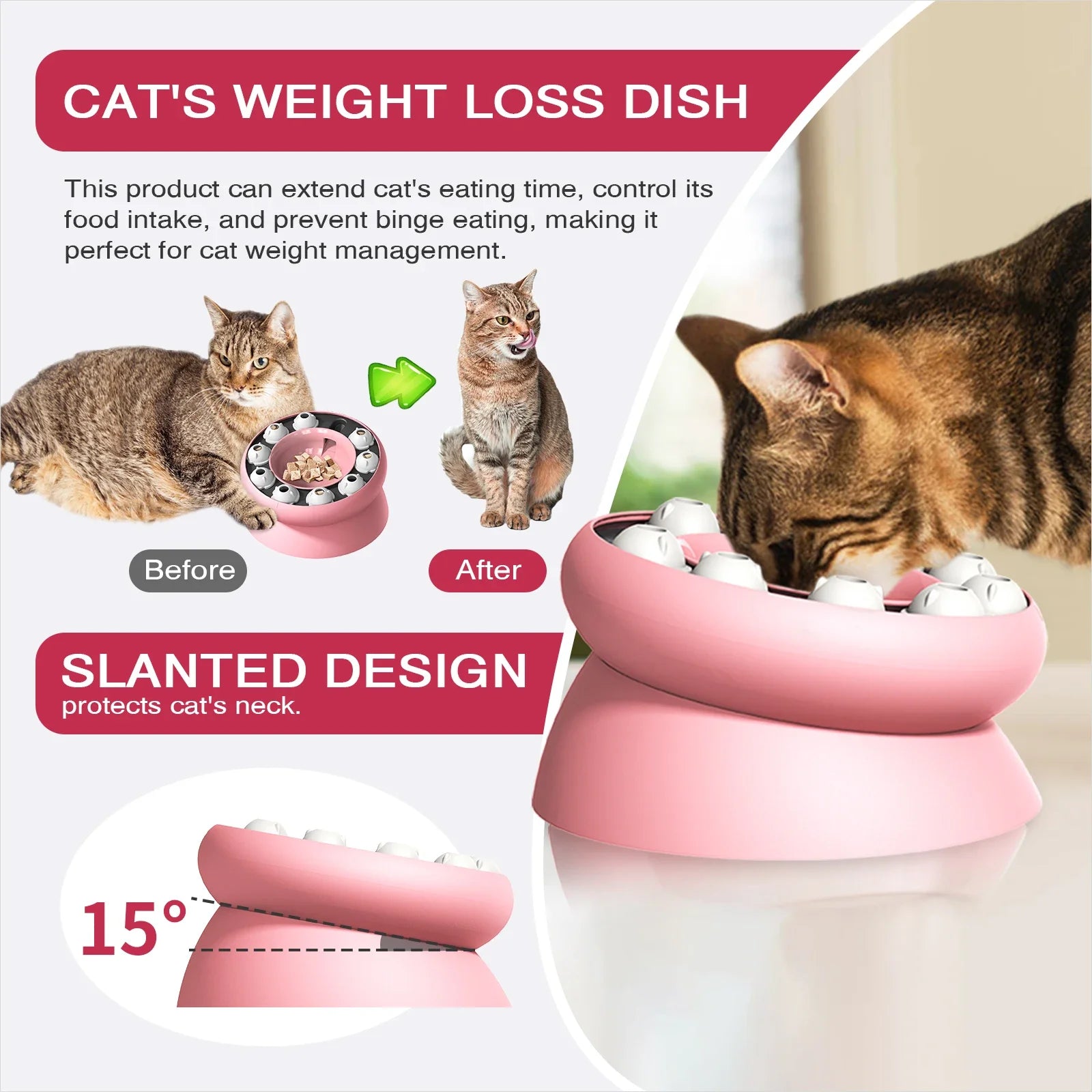Cat PUZZEL Slow Feeder Interactive Enrichment BOWL