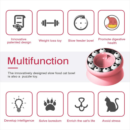 Cat PUZZEL Slow Feeder Interactive Enrichment BOWL